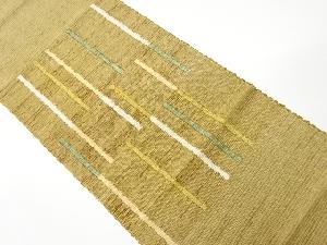 リサイクル　手織り紬変わり縞模様織出し名古屋帯